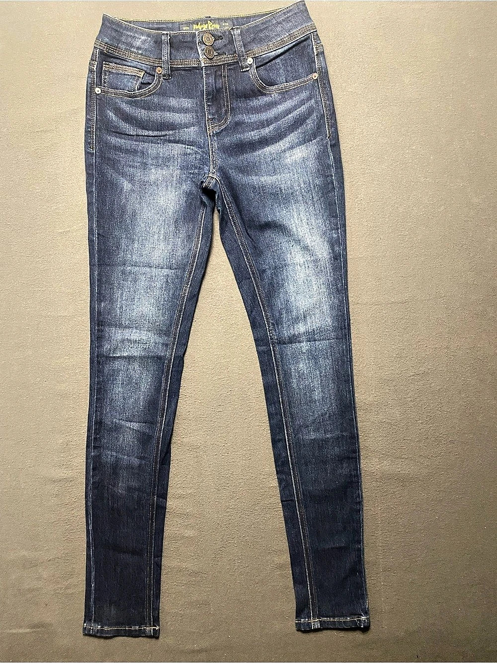Indigo Rein Double Button Skinny Jeans Blue Size 3